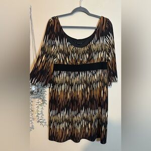 Tiana B. -PXL- Black and Brown Patterned dress